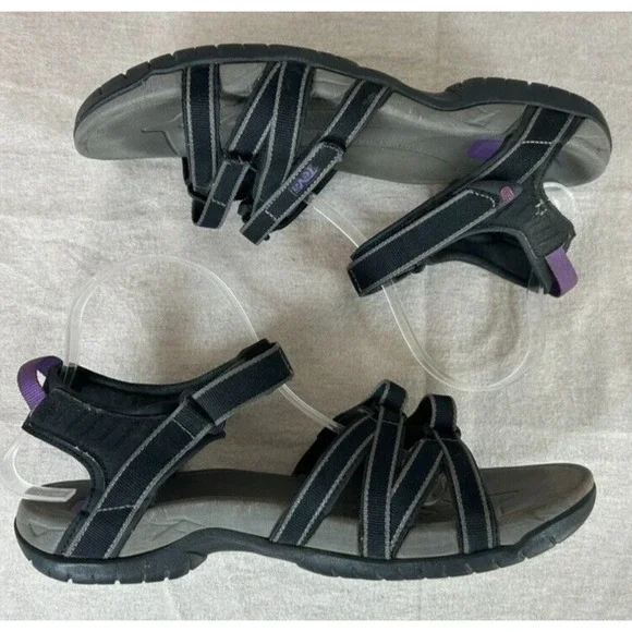 Teva Womens Tirra Strappy Sandals Size 11 Hiking Trails Outdoors Black Gray - Picture 4 of 9